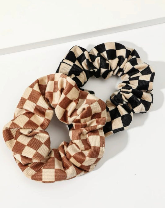 Checkered Scrunchie Set