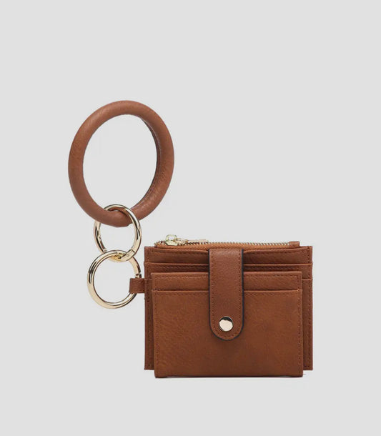 Brown Vegan Wristlet w/ Bangle