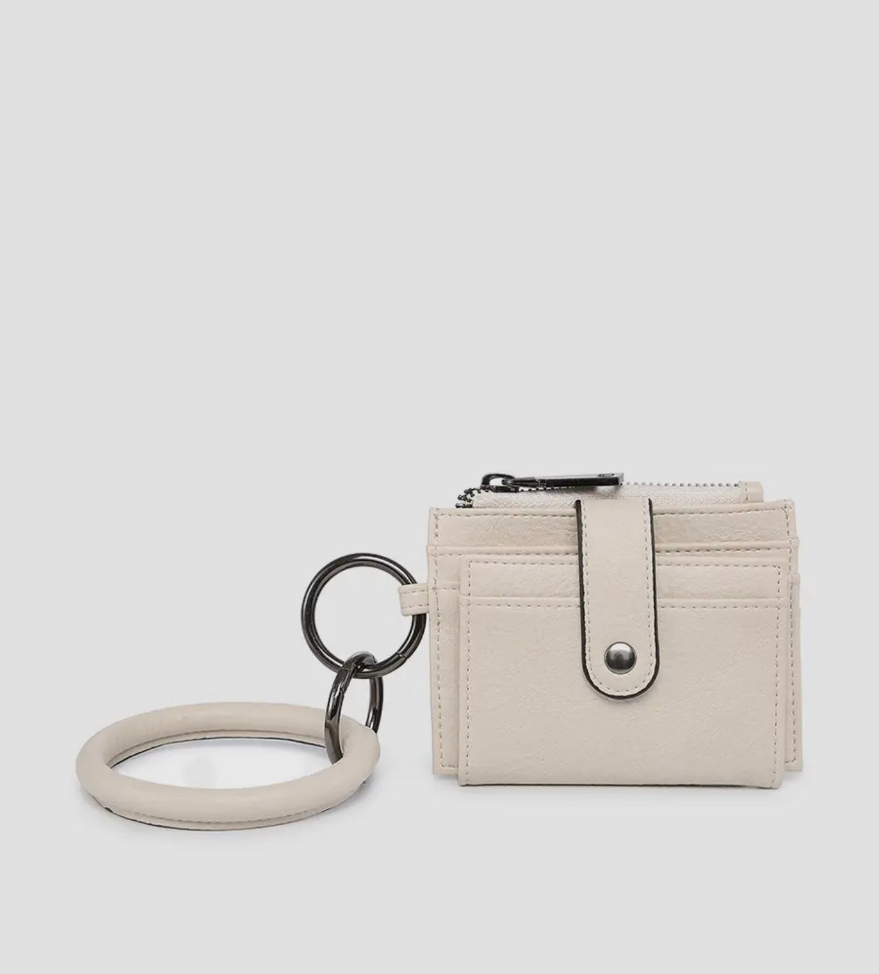 White Vegan Wristlet w/ Bangle