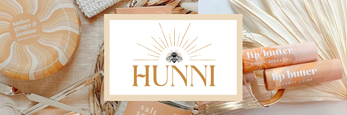 Hunni logo and product feature